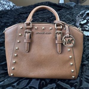 Tan studded Selma Michael Kors bag